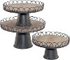 12 Inch Brown and Black Wood and Metal Riser
