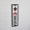 White, Black and Red Metal Drink Up Bottle Opener Wall Sign-2