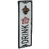 White, Black and Red Metal Drink Up Bottle Opener Wall Sign-3
