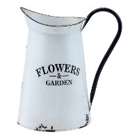 White and Black Flowers and Garden Metal Wall Planter-3