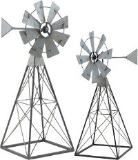 24 Inch Metal Windmill Sculpture
