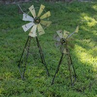 24 Inch Metal Windmill Sculpture-2