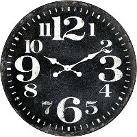 28 Inch Black Wooden Wall Clock