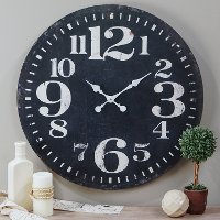 28 Inch Black Wooden Wall Clock-2
