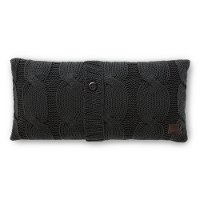 100245 Gray Cable-Knit Throw Pillow - Lodge