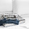 100251 Blue and Gray Cable-Knit Throw Blanket - Lodge