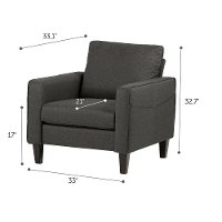 100296 Charcoal Gray Accent Chair - Live-it Cozy-5