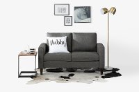 100297 Charcoal Gray Loveseat - Live-it Cozy