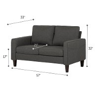100297 Charcoal Gray Loveseat - Live-it Cozy-5