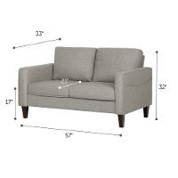 100300 Fog Gray Loveseat - Live-it Cozy-3