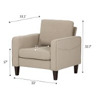 100302 Oatmeal Beige Accent Chair - Live-it Cozy-5