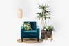 100305 Velvet Blue Accent Chair - Live-it Cozy