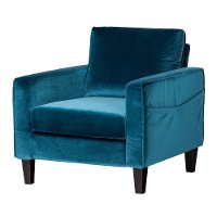 100305 Velvet Blue Accent Chair - Live-it Cozy-4