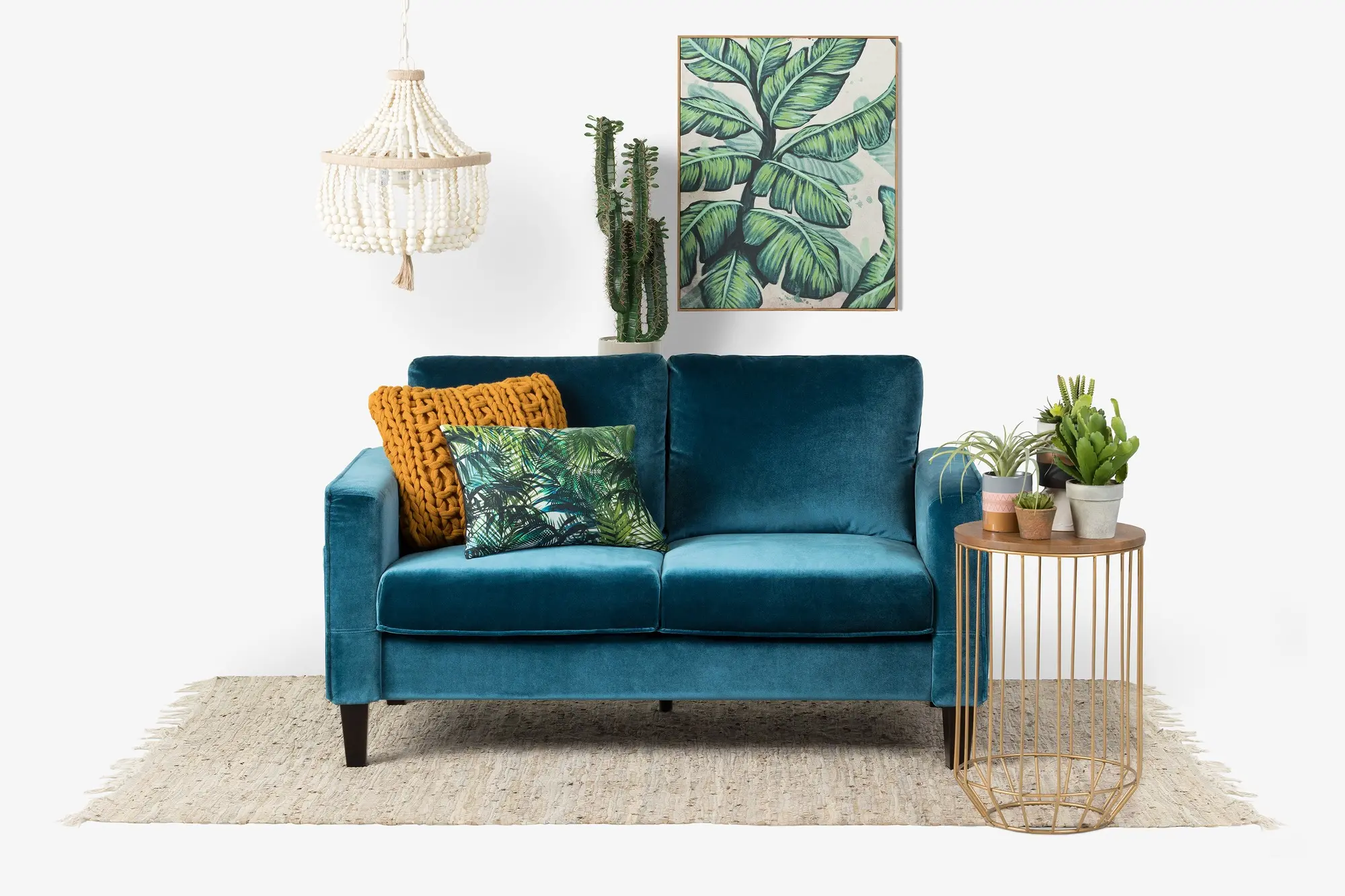 100306 Velvet Blue Loveseat - Live-it Cozy-1