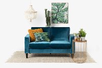 100306 Velvet Blue Loveseat - Live-it Cozy