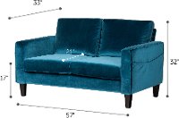 100306 Velvet Blue Loveseat - Live-it Cozy-7