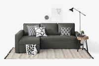 100307 Charcoal Gray Chaise Sofa Bed - Live-it Cozy