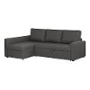 100307 Charcoal Gray Chaise Sofa Bed - Live-it Cozy-2
