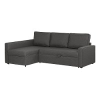 100307 Charcoal Gray Chaise Sofa Bed - Live-it Cozy-2