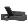 100307 Charcoal Gray Chaise Sofa Bed - Live-it Cozy-3
