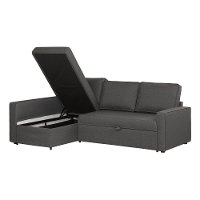 100307 Charcoal Gray Chaise Sofa Bed - Live-it Cozy-3