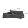 100307 Charcoal Gray Chaise Sofa Bed - Live-it Cozy-5