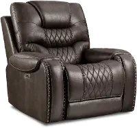 Charcoal Gray Power Recliner - Desert