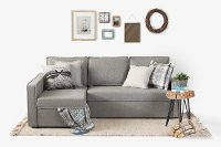 100308 Liv-it Cozy Fog Gray Chaise Sofa Bed