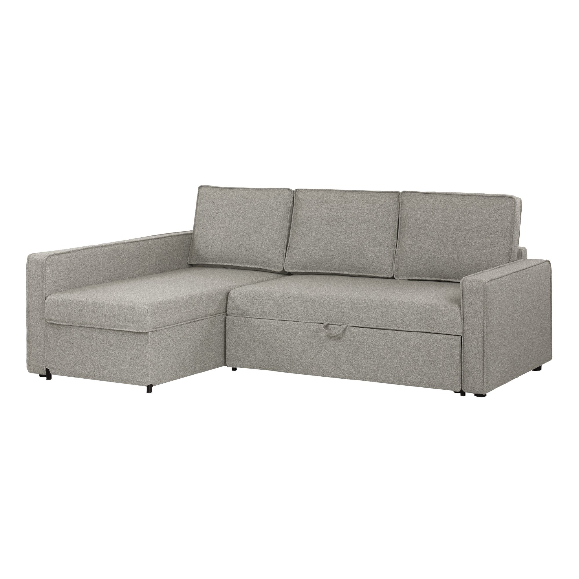 100308 Liv-it Cozy Fog Gray Chaise Sofa Bed-2