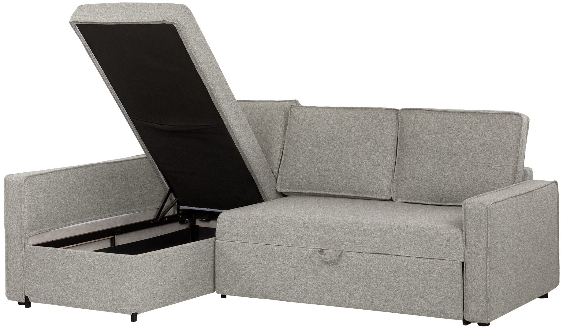 100308 Liv-it Cozy Fog Gray Chaise Sofa Bed-3
