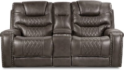 Charcoal Gray Power Loveseat - Desert