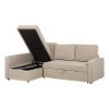 100309 Oatmeal Beige Chaise Sofa Bed - Live-it Cozy-1