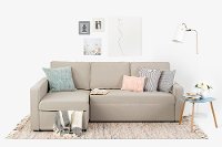 100309 Oatmeal Beige Chaise Sofa Bed - Live-it Cozy-6