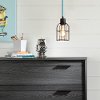 100343 Black Shade with Blue Cord Hanging Lamp - Plog-it-1