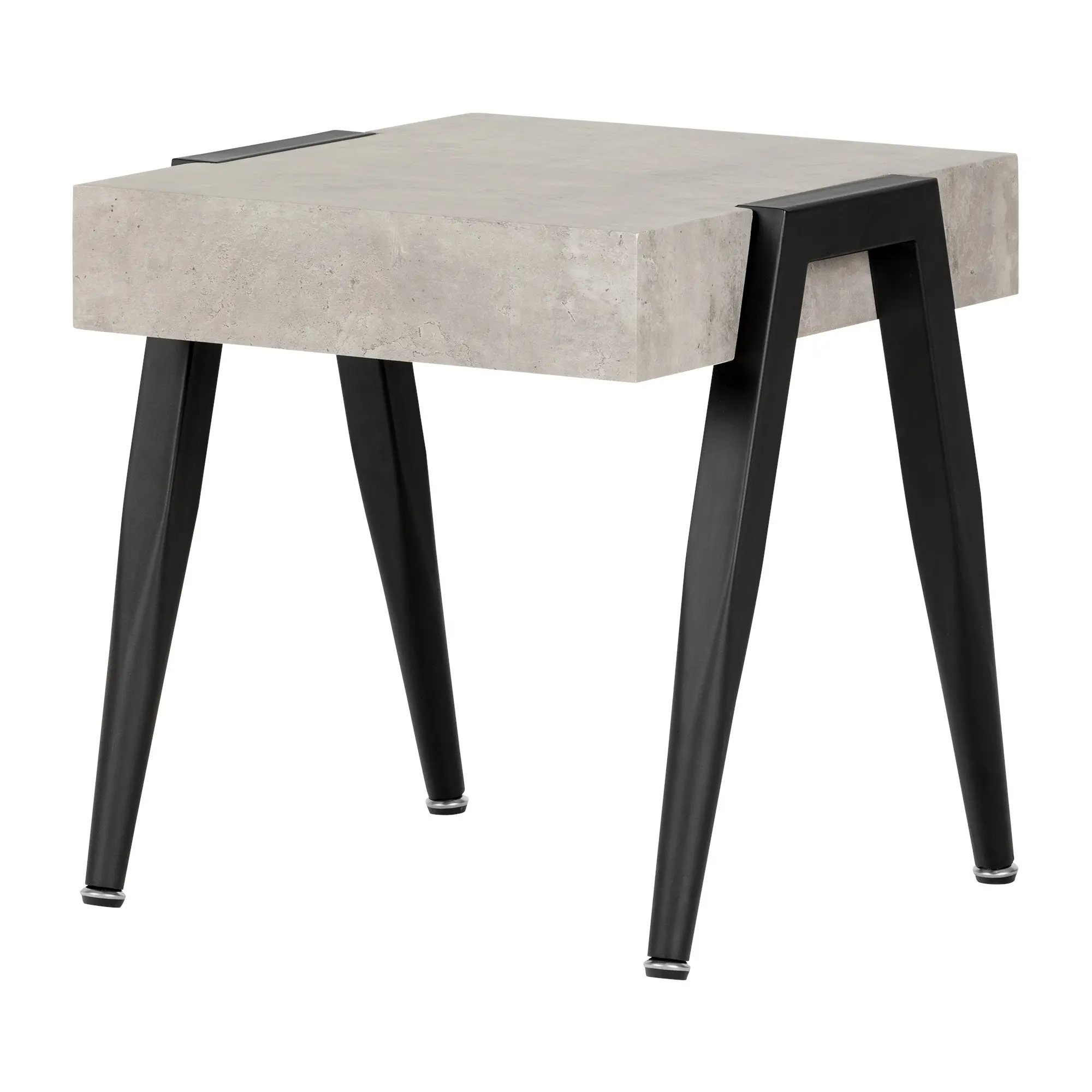 11416 City Life Concrete Gray and Black End Table-1