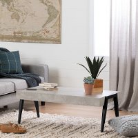 11417 Concrete Gray and Black Coffee Table - City Life