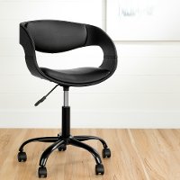 100282 Black Faux Leather Adjustable Office Chair - Annexe