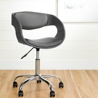 100281 Gray Faux Leather Adjustable Office Chair - Annexe