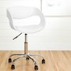 100283 White Faux-Leather Adjustable Office Chair - Annexe-1