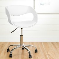 100283 White Faux-Leather Adjustable Office Chair - Annexe