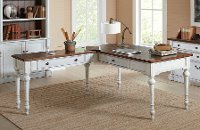 Cherry Brown and White L Shaped Office Desk - Durham