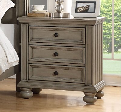 Casual Classic Gray Nightstand - Barnwell