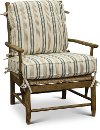 Cream Tan and Blue Striped Accent Chair - Riverbank