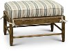 Cream Tan and Blue Striped Occasional Ottoman - Riverbank-1