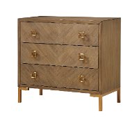 Wheaton Brown 3 Drawer Chest With AC And USB Ports