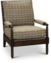 Tan Accent Chair with Multi-Color Stripes - Rocco