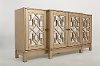 Clearance Vintage Gold 70 Inch Mirrored Console - Casa Bella