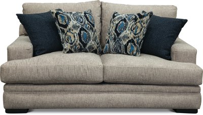 Casual Contemporary Silver Gray Loveseat - Piccolo