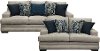 Contemporary Silver Gray 2 Piece Living Room Set - Piccolo