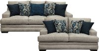 Contemporary Silver Gray 2 Piece Living Room Set - Piccolo